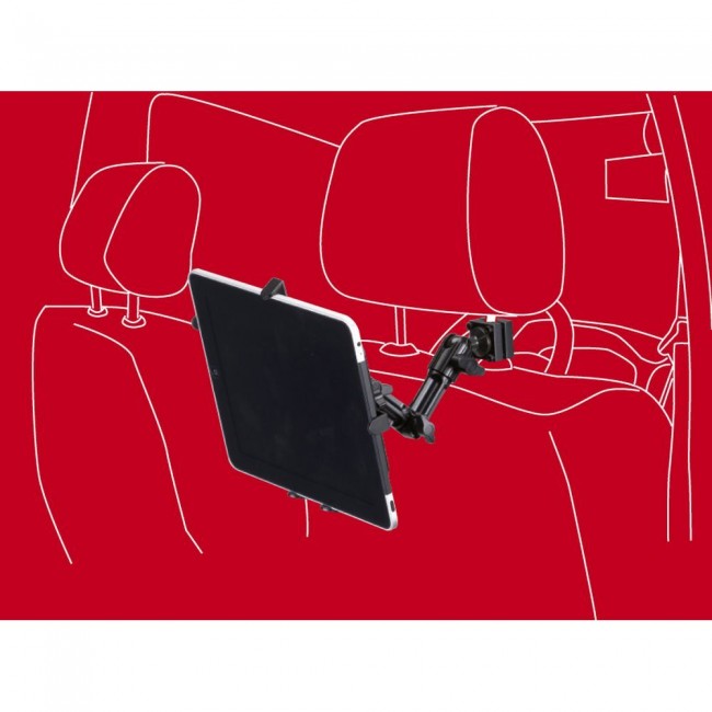 Cartrend Universal Auto Rücksitz Halter Kopfstütze Tablet-Halterung, ( Halterung KFZ PKW, 360° drehbar, verstellbar von 7 bis 10,5)